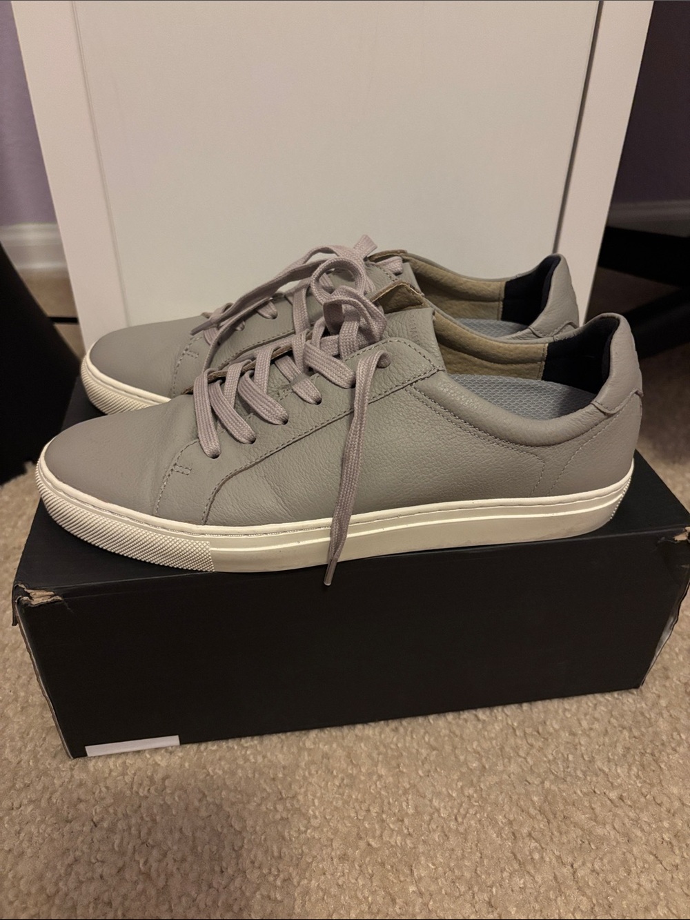 Banana Republic Gray Leather Low-Top Sneakers